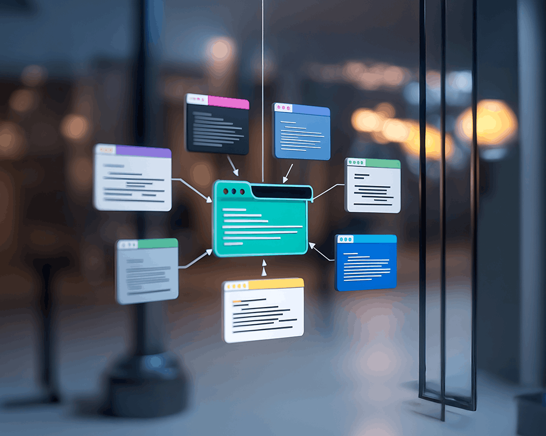 Visual workflow showing connected enterprise service management use cases.